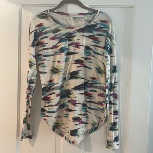 Lucy Long Sleeve Watercolor Print Top